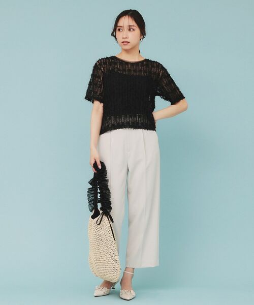index / インデックス カットソー | チュールフリンジシアートップス【洗える】 | 詳細6