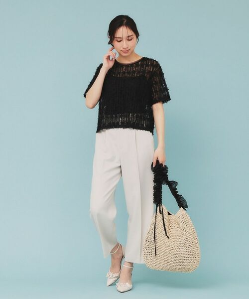 index / インデックス カットソー | チュールフリンジシアートップス【洗える】 | 詳細7
