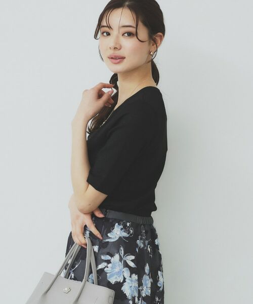 index / インデックス カットソー | ラメリブクルーネックトップス【洗濯機洗い可】 | 詳細14