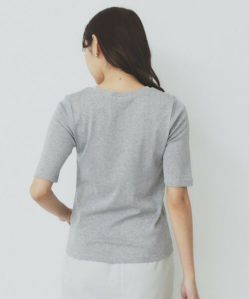 index / インデックス カットソー | ラメリブクルーネックトップス【洗濯機洗い可】 | 詳細20