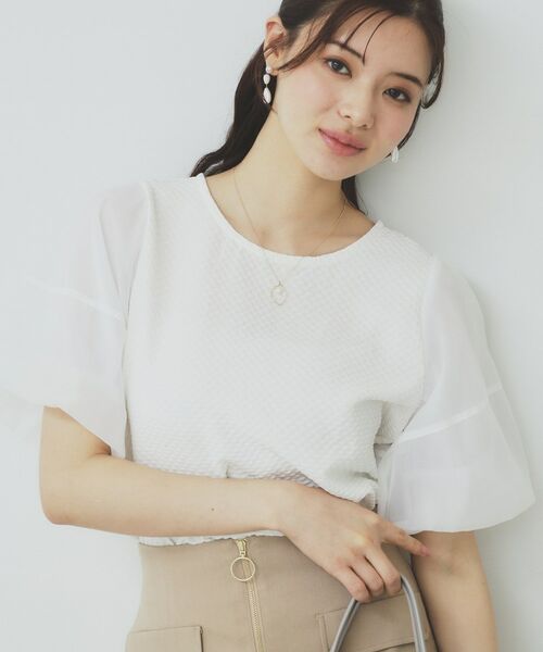 index / インデックス カットソー | シアーバルーンスリーブトップス【洗濯機洗い可】 | 詳細1