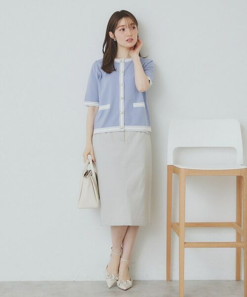 index / インデックス カーディガン・ボレロ | バイカラークルーネックカーディガン/オーガニックコットン混【UV/洗濯機洗い可】 | 詳細16