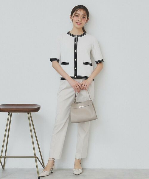 index / インデックス カーディガン・ボレロ | バイカラークルーネックカーディガン/オーガニックコットン混【UV/洗濯機洗い可】 | 詳細4