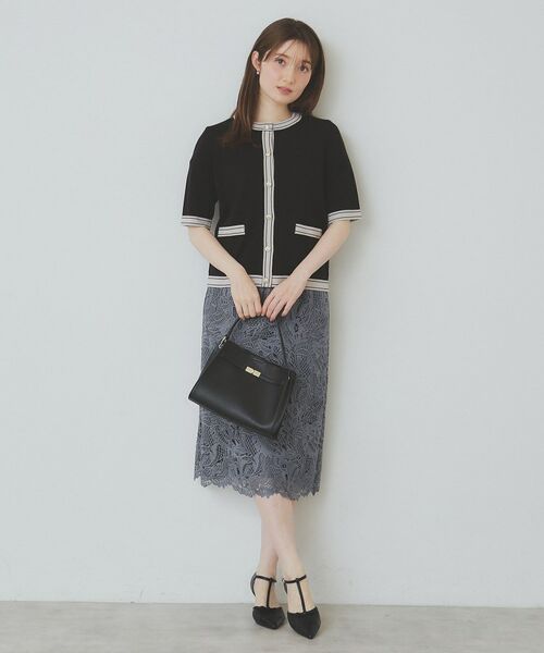 index / インデックス カーディガン・ボレロ | バイカラークルーネックカーディガン/オーガニックコットン混【UV/洗濯機洗い可】 | 詳細9