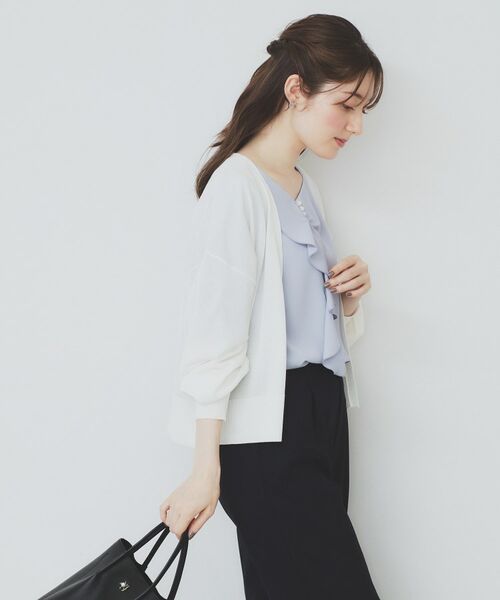 index / インデックス カーディガン・ボレロ | 《6色展開》リラクシーショートカーディガン【洗濯機洗い可/接触冷感/抗ピル】 | 詳細17