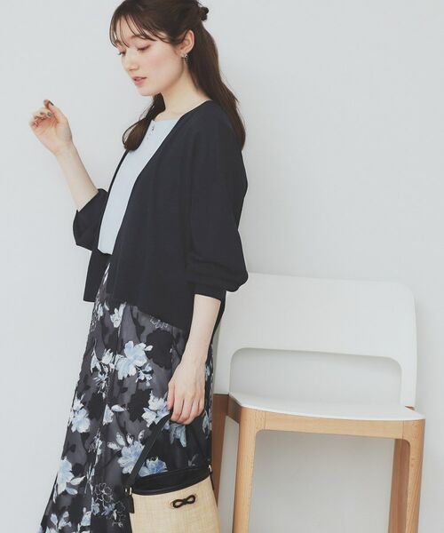 index / インデックス カーディガン・ボレロ | 《6色展開》リラクシーショートカーディガン【洗濯機洗い可/接触冷感/抗ピル】 | 詳細21