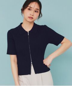 index / インデックス カーディガン・ボレロ | マルチボーダーダブルジップニット【洗濯機洗い可】
