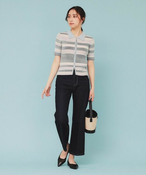 index / インデックス カーディガン・ボレロ | マルチボーダーダブルジップニット【洗濯機洗い可】 | 詳細11