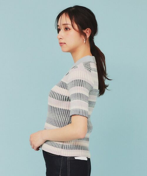 index / インデックス カーディガン・ボレロ | マルチボーダーダブルジップニット【洗濯機洗い可】 | 詳細14