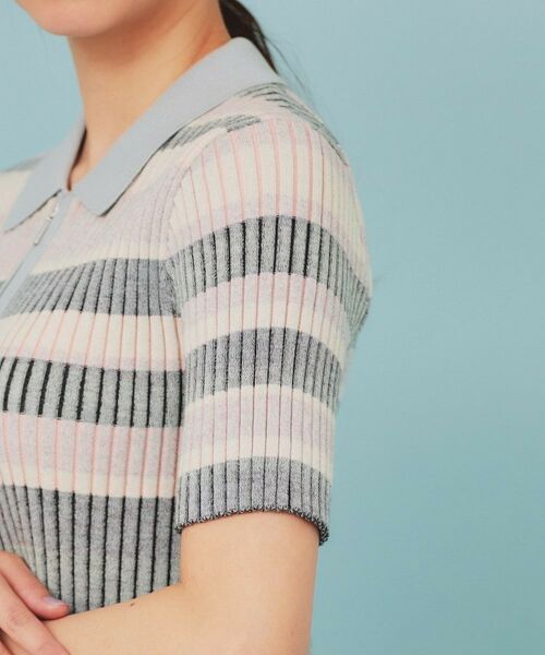 index / インデックス カーディガン・ボレロ | マルチボーダーダブルジップニット【洗濯機洗い可】 | 詳細17