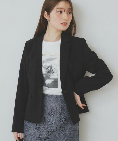 index / インデックス テーラードジャケット | ストレッチテーラードジャケット/セットアップ対応【洗える/抗ピル/接触冷感】(ブラック(019))