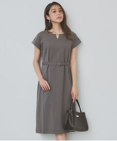 フローラル サープリス ストレッチ ジャージー ドレス （ミニ丈