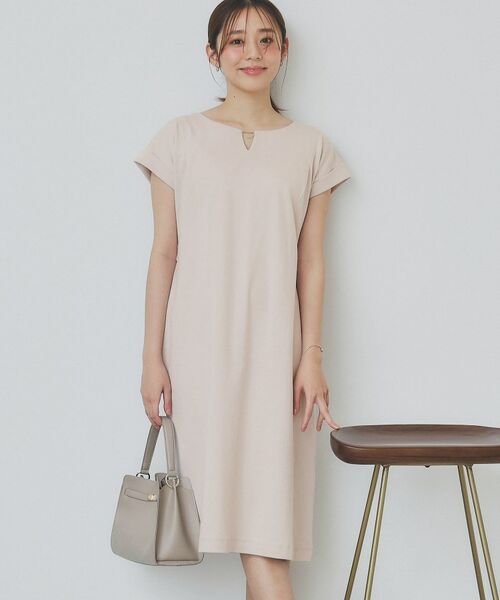 index / インデックス ミニ丈・ひざ丈ワンピース | 《5color/XS-3Lsize》Iラインシルエットワンピース【UV/接触冷感/洗濯機洗い可】 | 詳細10