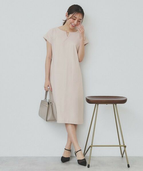 index / インデックス ミニ丈・ひざ丈ワンピース | 《5color/XS-3Lsize》Iラインシルエットワンピース【UV/接触冷感/洗濯機洗い可】 | 詳細11