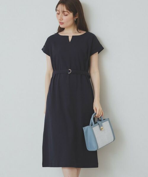 index / インデックス ミニ丈・ひざ丈ワンピース | 《5color/XS-3Lsize》Iラインシルエットワンピース【UV/接触冷感/洗濯機洗い可】 | 詳細13