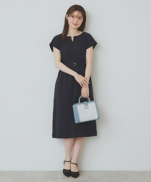 index / インデックス ミニ丈・ひざ丈ワンピース | 《5color/XS-3Lsize》Iラインシルエットワンピース【UV/接触冷感/洗濯機洗い可】 | 詳細14