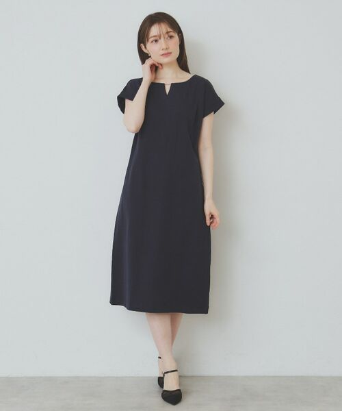 index / インデックス ミニ丈・ひざ丈ワンピース | 《5color/XS-3Lsize》Iラインシルエットワンピース【UV/接触冷感/洗濯機洗い可】 | 詳細17