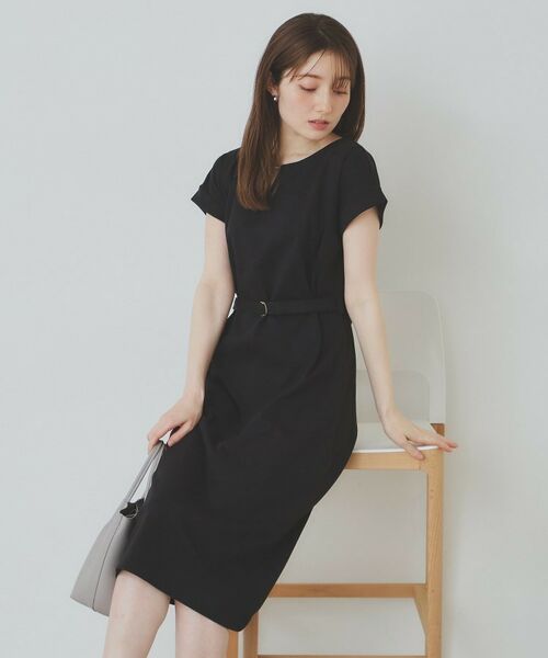 index / インデックス ミニ丈・ひざ丈ワンピース | 《5color/XS-3Lsize》Iラインシルエットワンピース【UV/接触冷感/洗濯機洗い可】 | 詳細19