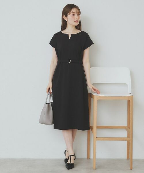 index / インデックス ミニ丈・ひざ丈ワンピース | 《5color/XS-3Lsize》Iラインシルエットワンピース【UV/接触冷感/洗濯機洗い可】 | 詳細20