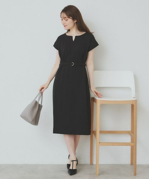 index / インデックス ミニ丈・ひざ丈ワンピース | 《5color/XS-3Lsize》Iラインシルエットワンピース【UV/接触冷感/洗濯機洗い可】 | 詳細21