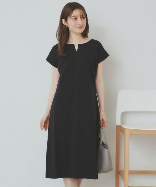 index / インデックス ミニ丈・ひざ丈ワンピース | 《5color/XS-3Lsize》Iラインシルエットワンピース【UV/接触冷感/洗濯機洗い可】 | 詳細22