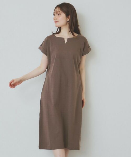 index / インデックス ミニ丈・ひざ丈ワンピース | 《5color/XS-3Lsize》Iラインシルエットワンピース【UV/接触冷感/洗濯機洗い可】 | 詳細26