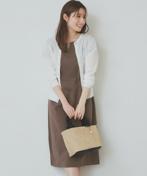index / インデックス ミニ丈・ひざ丈ワンピース | 《5color/XS-3Lsize》Iラインシルエットワンピース【UV/接触冷感/洗濯機洗い可】 | 詳細28