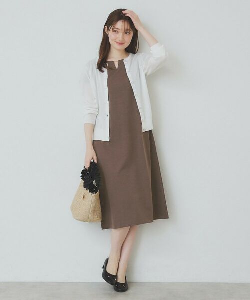 index / インデックス ミニ丈・ひざ丈ワンピース | 《5color/XS-3Lsize》Iラインシルエットワンピース【UV/接触冷感/洗濯機洗い可】 | 詳細29