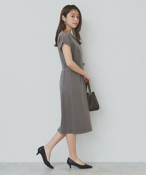 index / インデックス ミニ丈・ひざ丈ワンピース | 《5color/XS-3Lsize》Iラインシルエットワンピース【UV/接触冷感/洗濯機洗い可】 | 詳細3