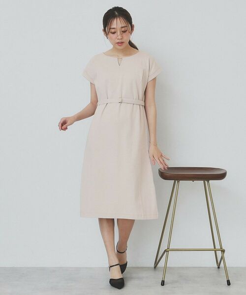 index / インデックス ミニ丈・ひざ丈ワンピース | 《5color/XS-3Lsize》Iラインシルエットワンピース【UV/接触冷感/洗濯機洗い可】 | 詳細8