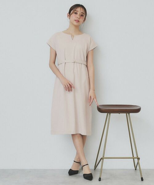 index / インデックス ミニ丈・ひざ丈ワンピース | 《5color/XS-3Lsize》Iラインシルエットワンピース【UV/接触冷感/洗濯機洗い可】 | 詳細9
