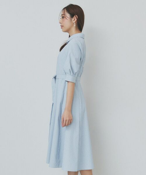 【美品】plage プラージュ【洗える】シャツワンピースストライプ柄 長袖 R'IAM ストライプワンピース（シャツワンピース）｜Plage