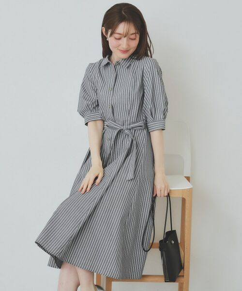 index/インデックス ストライプシャツワンピース【洗濯機洗い可/イージーアイロン】 ブラック(319) 38(M) index/インデックス ストライプシャツワンピース【洗濯機洗い可/イージーアイロン】 ブラック(319) 38(M)