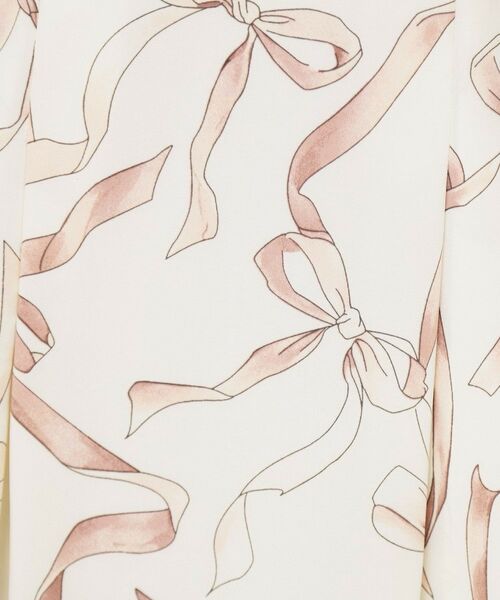 index / インデックス ミニ丈・ひざ丈ワンピース | 《美人百花掲載》リボン柄タックスリーブワンピース【洗濯機洗い可/イージーアイロン】 | 詳細4