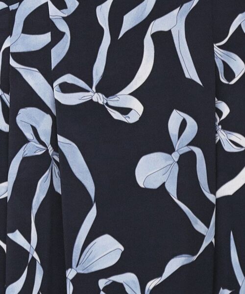 index / インデックス ミニ丈・ひざ丈ワンピース | 《美人百花掲載》リボン柄タックスリーブワンピース【洗濯機洗い可/イージーアイロン】 | 詳細8