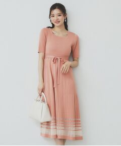 index / インデックス ミニ丈・ひざ丈ワンピース | シアーラインニットワンピース【UV/洗濯機洗い可】