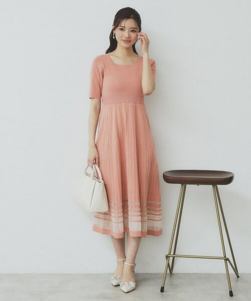 index / インデックス ミニ丈・ひざ丈ワンピース | シアーラインニットワンピース【UV/洗濯機洗い可】 | 詳細11