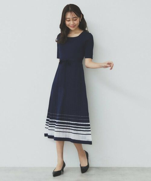 index / インデックス ミニ丈・ひざ丈ワンピース | シアーラインニットワンピース【UV/洗濯機洗い可】 | 詳細13