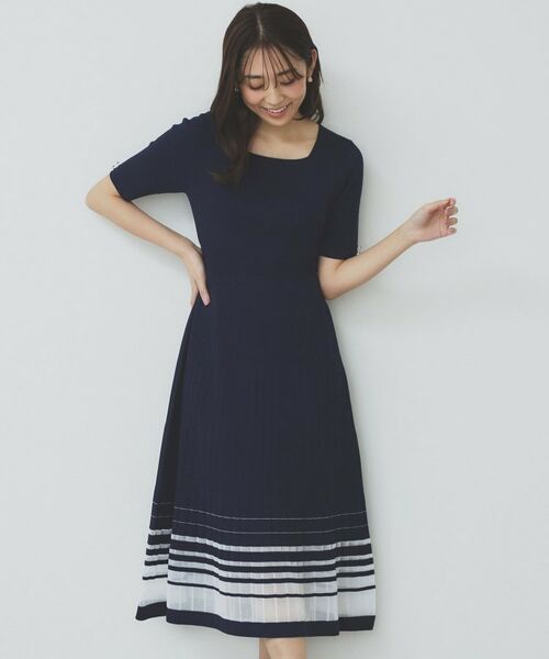 index / インデックス ミニ丈・ひざ丈ワンピース | シアーラインニットワンピース【UV/洗濯機洗い可】 | 詳細16