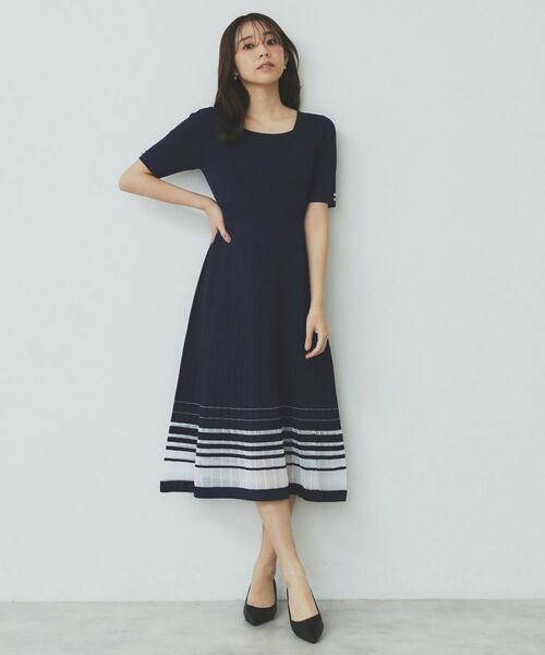 index / インデックス ミニ丈・ひざ丈ワンピース | シアーラインニットワンピース【UV/洗濯機洗い可】 | 詳細17