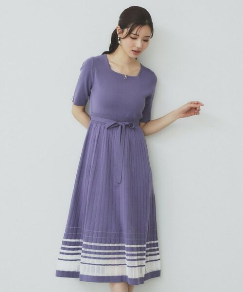 index / インデックス ミニ丈・ひざ丈ワンピース | シアーラインニットワンピース【UV/洗濯機洗い可】 | 詳細19