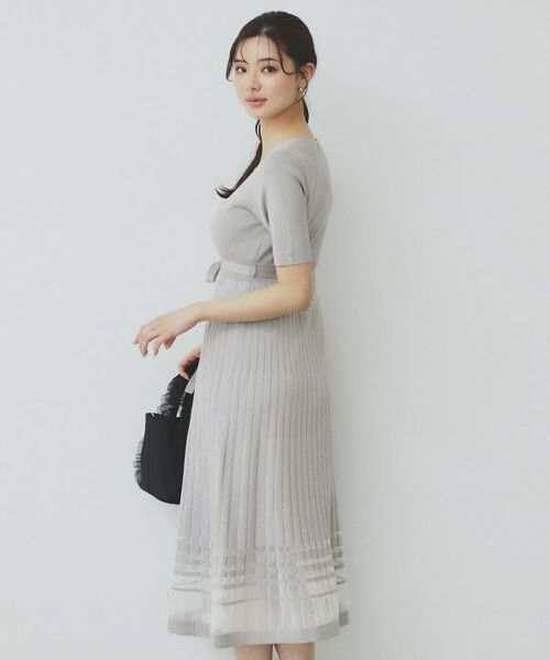 index / インデックス ミニ丈・ひざ丈ワンピース | シアーラインニットワンピース【UV/洗濯機洗い可】 | 詳細2