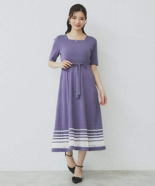 index / インデックス ミニ丈・ひざ丈ワンピース | シアーラインニットワンピース【UV/洗濯機洗い可】 | 詳細20