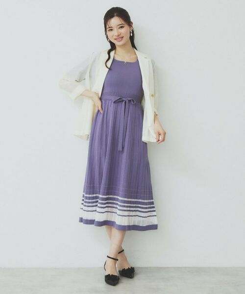 index / インデックス ミニ丈・ひざ丈ワンピース | シアーラインニットワンピース【UV/洗濯機洗い可】 | 詳細21