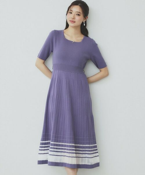 index / インデックス ミニ丈・ひざ丈ワンピース | シアーラインニットワンピース【UV/洗濯機洗い可】 | 詳細22