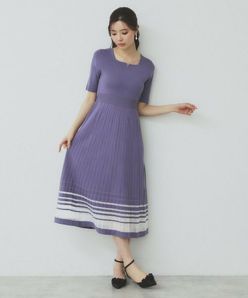 index / インデックス ミニ丈・ひざ丈ワンピース | シアーラインニットワンピース【UV/洗濯機洗い可】 | 詳細23