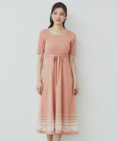 index / インデックス ミニ丈・ひざ丈ワンピース | シアーラインニットワンピース【UV/洗濯機洗い可】 | 詳細25