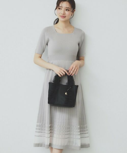 index / インデックス ミニ丈・ひざ丈ワンピース | シアーラインニットワンピース【UV/洗濯機洗い可】 | 詳細4