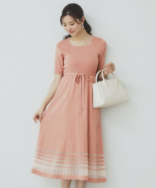 index / インデックス ミニ丈・ひざ丈ワンピース | シアーラインニットワンピース【UV/洗濯機洗い可】 | 詳細7