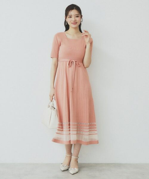 index / インデックス ミニ丈・ひざ丈ワンピース | シアーラインニットワンピース【UV/洗濯機洗い可】 | 詳細8